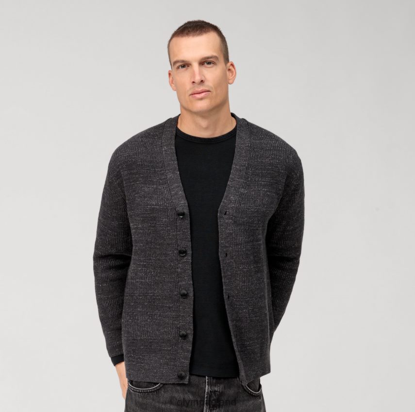 Clothing OLYMP Casual Knitwear Cardigan, Anthracite 24L8461932
