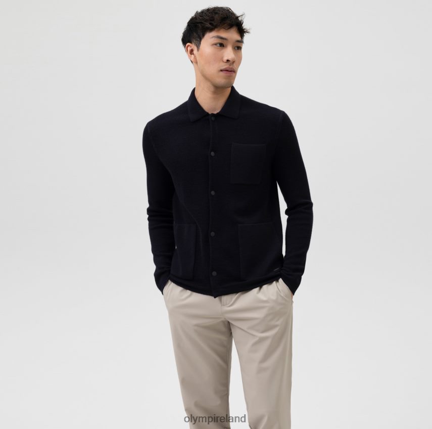 Clothing OLYMP Level Five Knitwear Body Fit, Jacket Polo Collar, Marine 24L8461944