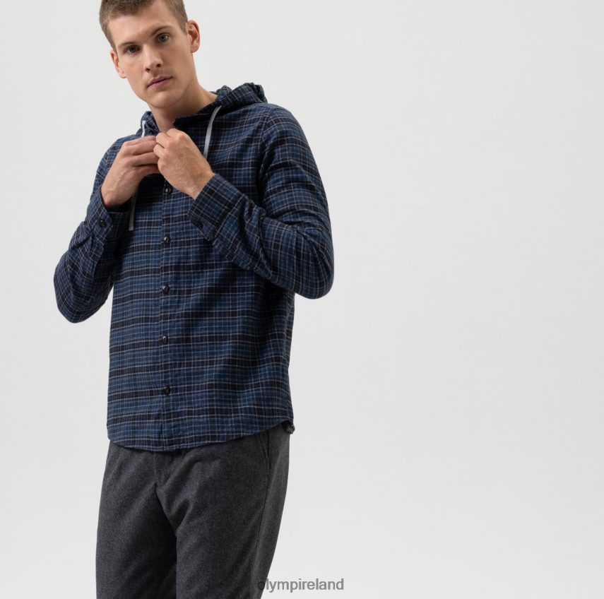 Clothing OLYMP Level Five Smart Casual Overshirt, Casual Shirt, Hood, Marine 24L8461966