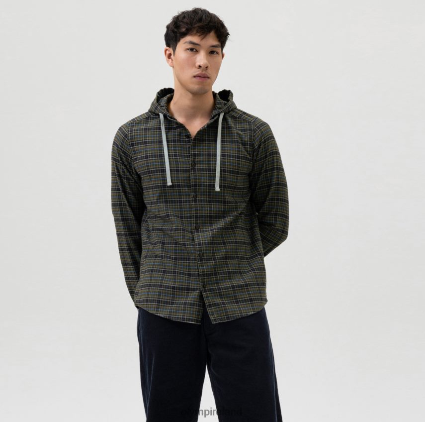 Clothing OLYMP Level Five Smart Casual Overshirt, Casual Shirt, Hood, Olive 24L8461979