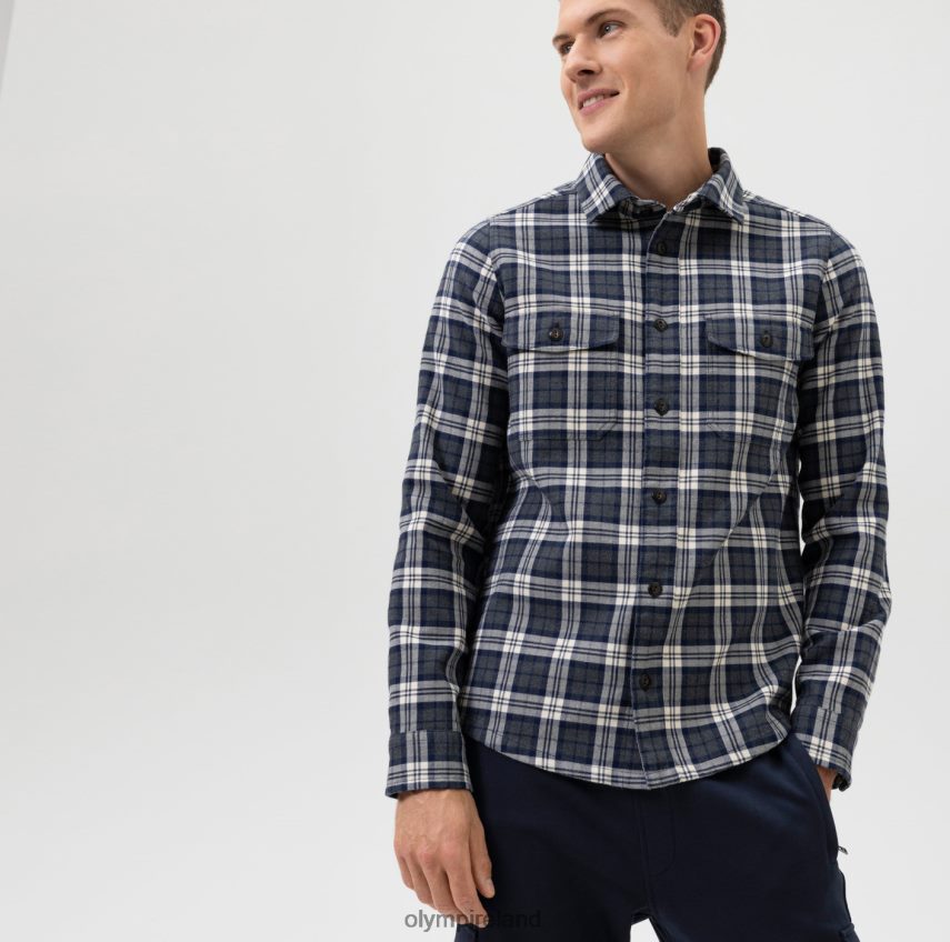 Clothing OLYMP Level Five Smart Casual Overshirt, Casual Shirt, Kent, Marine 24L8461954