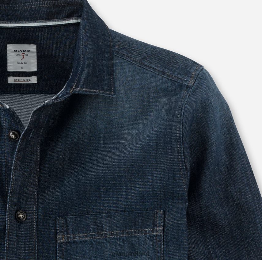 Clothing OLYMP Level Five Smart Casual Overshirt, Casual Shirt, Kent, Marine 24L8461983