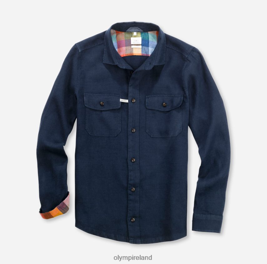 Clothing OLYMP Level Five Smart Casual Overshirt, Casual Shirt, Kent, Midnight Blue 24L8461956