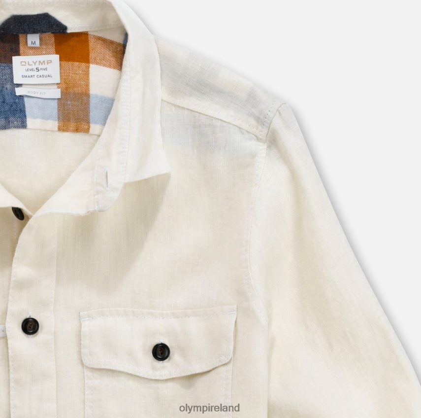 Clothing OLYMP Level Five Smart Casual Overshirt, Casual Shirt, Kent, Off White 24L8461950
