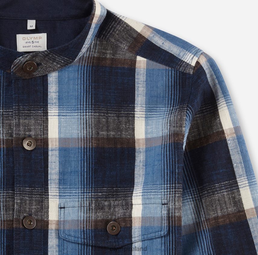 Clothing OLYMP Level Five Smart Casual Overshirt, Casual Shirt, Stand-Up Collar, Brown 24L8461952