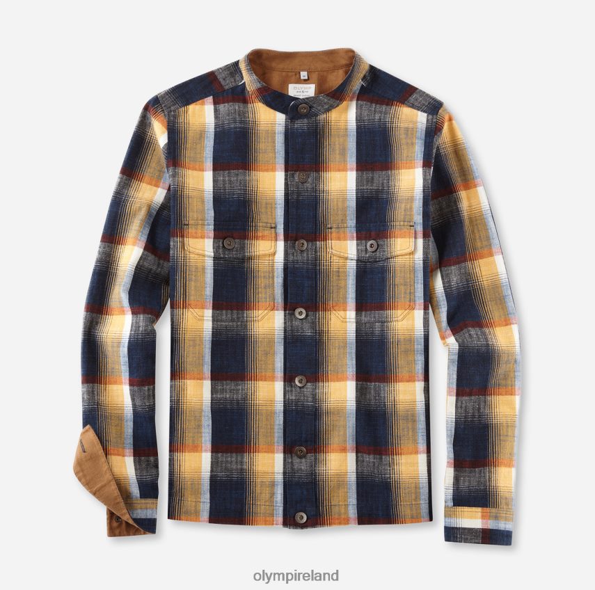 Clothing OLYMP Level Five Smart Casual Overshirt, Casual Shirt, Stand-Up Collar, Marine 24L8461963