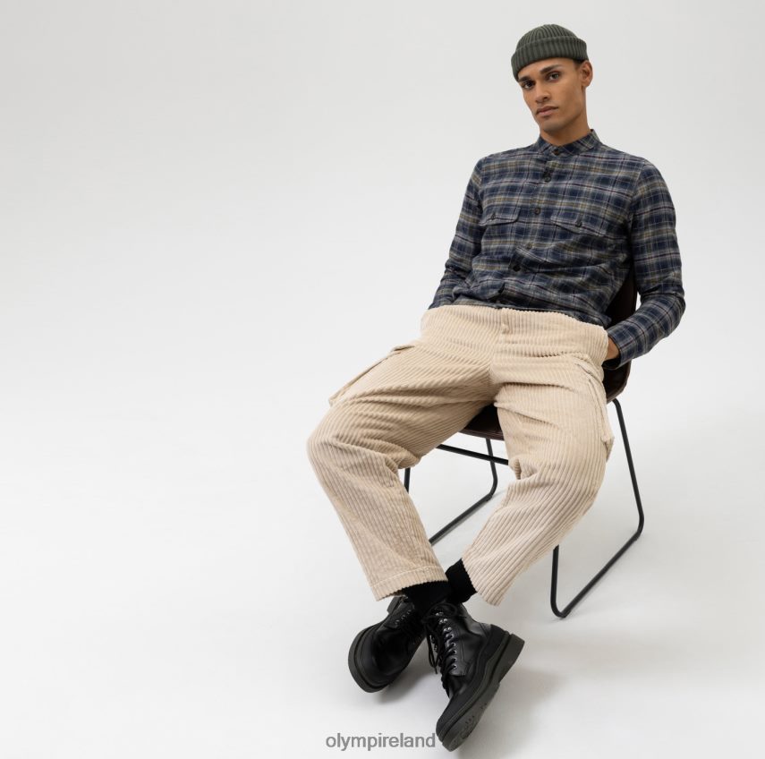 Clothing OLYMP Level Five Smart Casual Overshirt, Casual Shirt, Stand-Up Collar, Marine 24L8461973