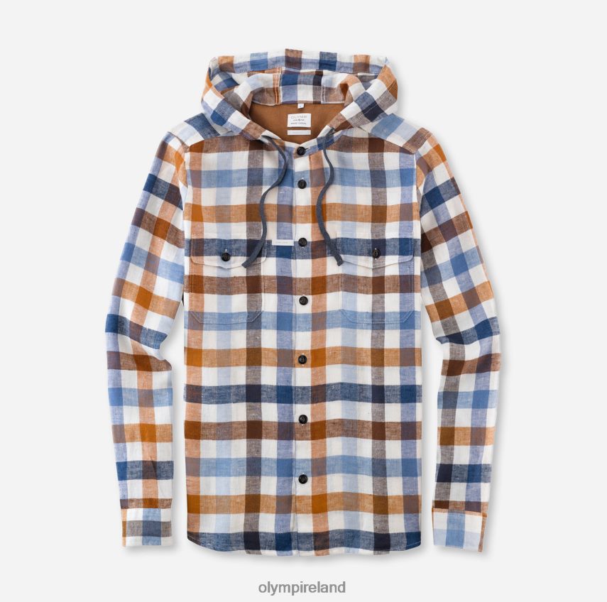 Clothing OLYMP Level Five Smart Casual Overshirt, Casual Shirt, Stand-Up Collar, Marine 24L8461977