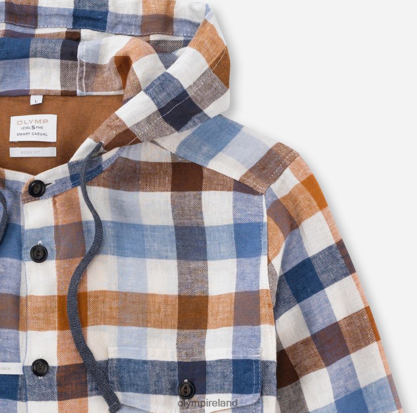 Clothing OLYMP Level Five Smart Casual Overshirt, Casual Shirt, Stand-Up Collar, Marine 24L8461977