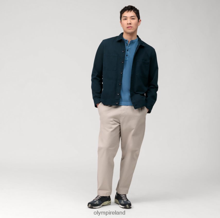 Clothing OLYMP Casual Jersey Long-Sleeved Polo, Smoke Blue 24L8462129