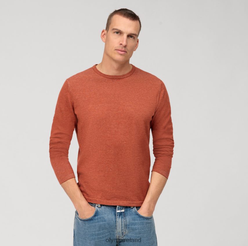 Clothing OLYMP Casual Knitwear Pullover, Reddish Brown 24L8461817