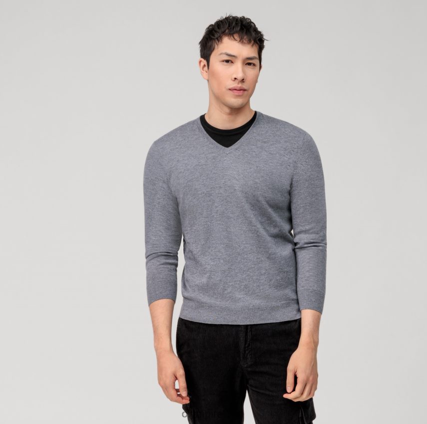 Clothing OLYMP Casual Knitwear Pullover, Silver Grey 24L8461801