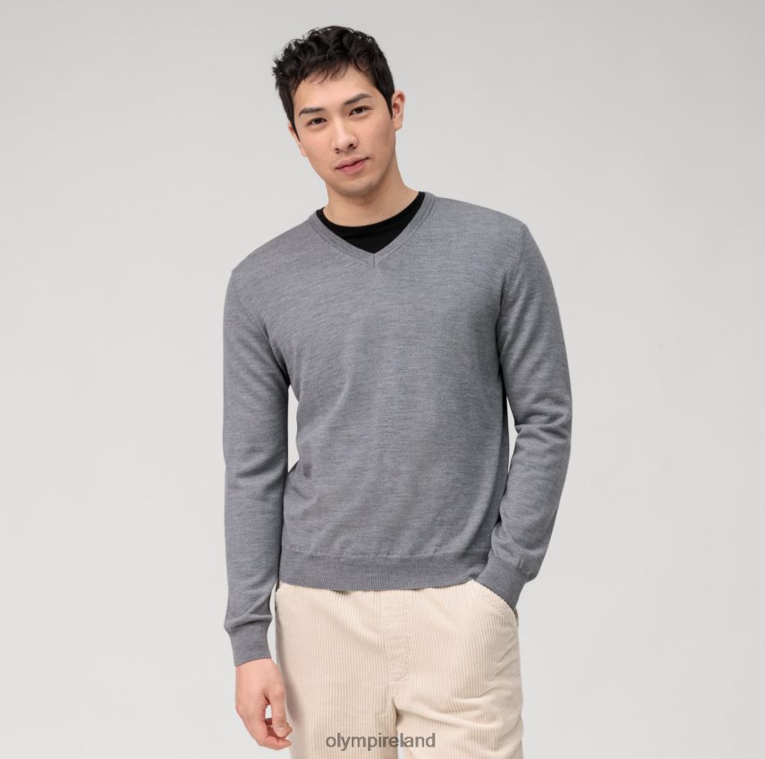 Clothing OLYMP Casual Knitwear Pullover, Silver Grey 24L8461802