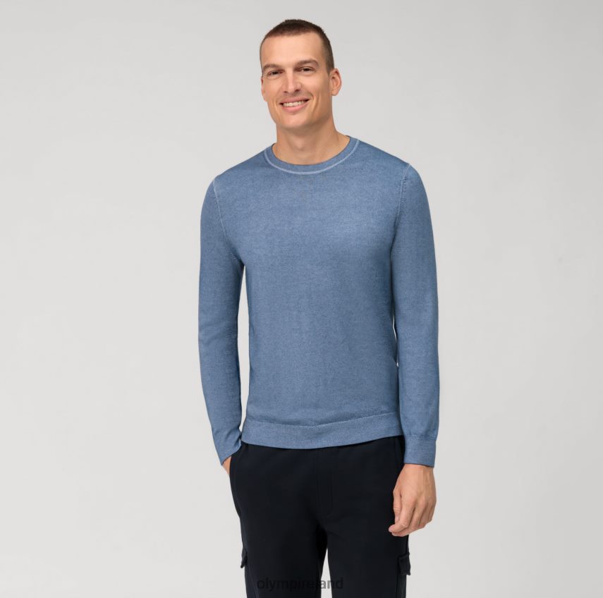 Clothing OLYMP Casual Knitwear Pullover, Smoke Blue 24L8461800