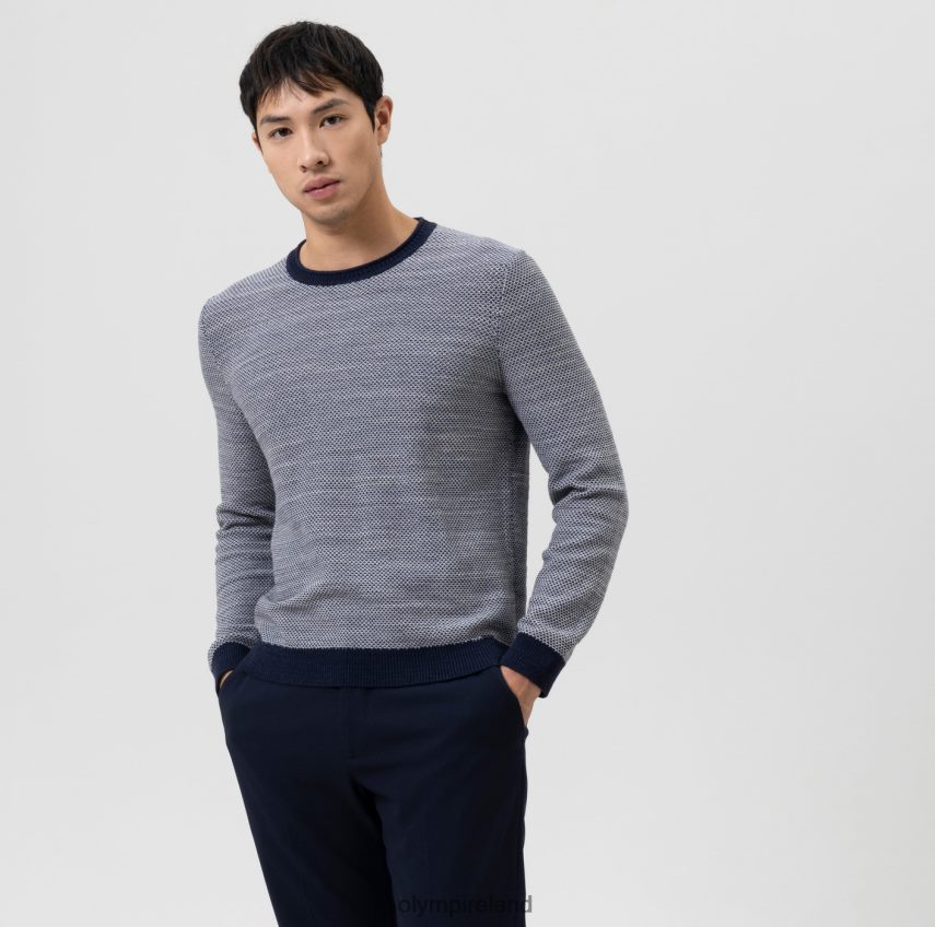Clothing OLYMP Knitwear Modern Fit, Pullover Crew Neck, Marine 24L8461783