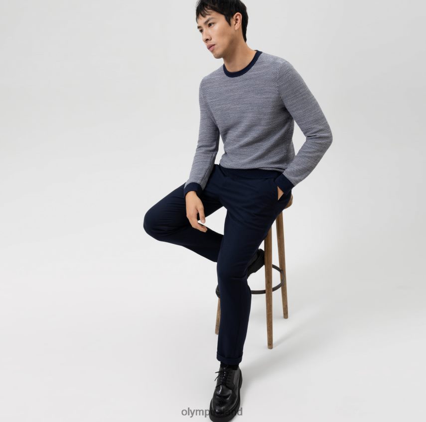 Clothing OLYMP Knitwear Modern Fit, Pullover Crew Neck, Marine 24L8461783
