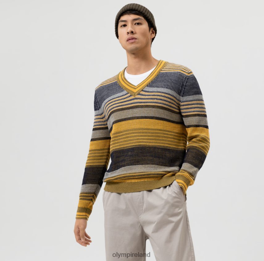 Clothing OLYMP Knitwear Modern Fit, Pullover V-Neck, Lime 24L8461833