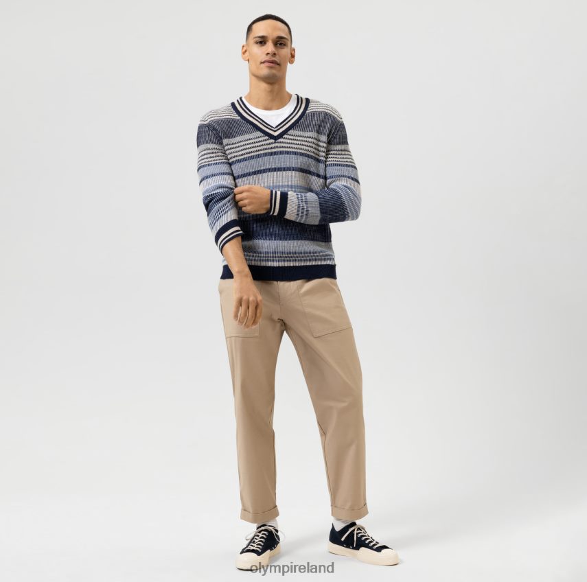 Clothing OLYMP Knitwear Modern Fit, Pullover V-Neck, Marine 24L8461750