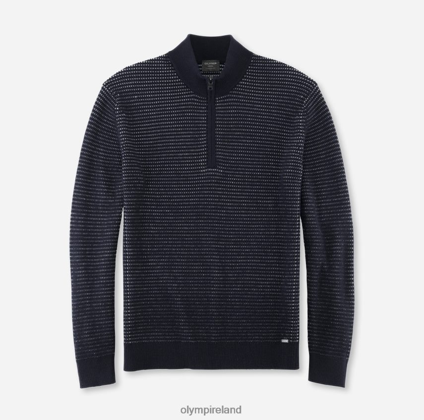 Clothing OLYMP Knitwear Modern Fit, Pullover Zipper Jacket, Marine 24L8461837