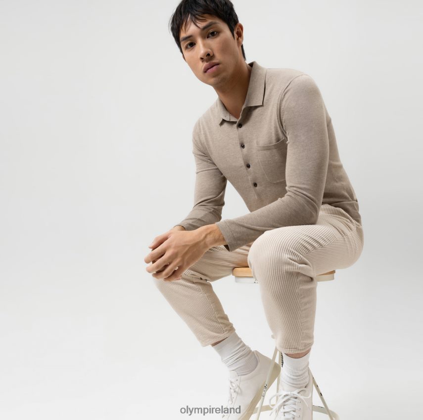 Clothing OLYMP Level Five Knitwear Body Fit, Polo Collar, Camel 24L8461845