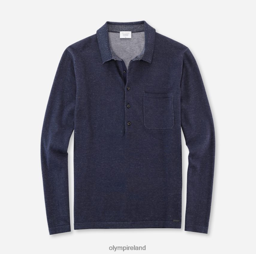 Clothing OLYMP Level Five Knitwear Body Fit, Polo Collar, Marine 24L8461759