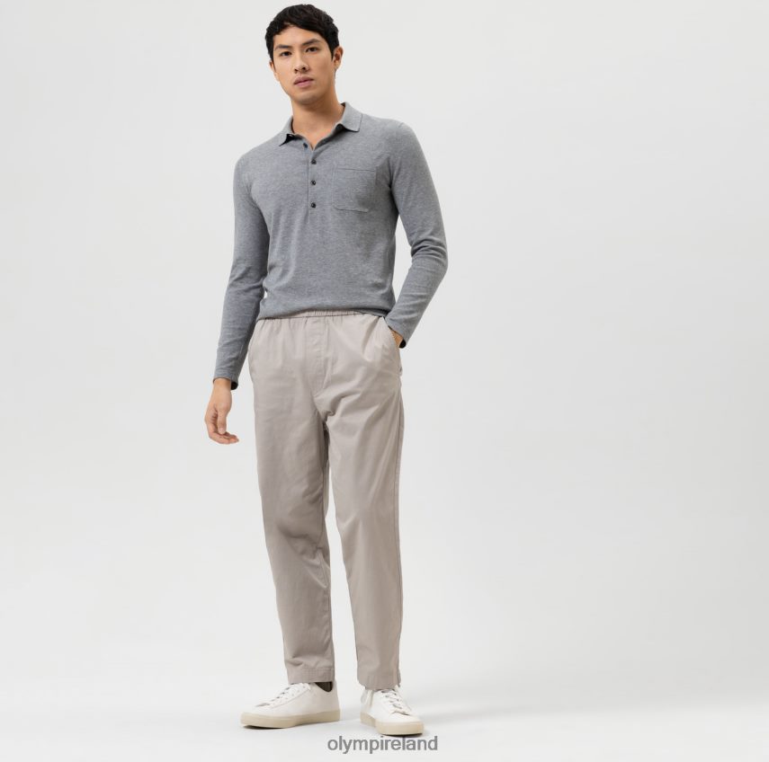 Clothing OLYMP Level Five Knitwear Body Fit, Polo Collar, Silver Grey 24L8461752