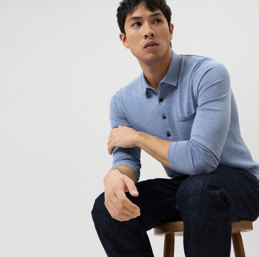 Clothing OLYMP Level Five Knitwear Body Fit, Polo Collar, Sky 24L8461747