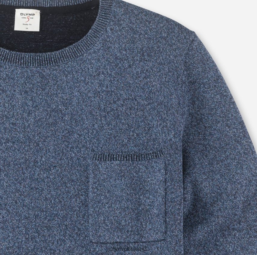 Clothing OLYMP Level Five Knitwear Body Fit, Pullover Crew Neck, Blue 24L8461869