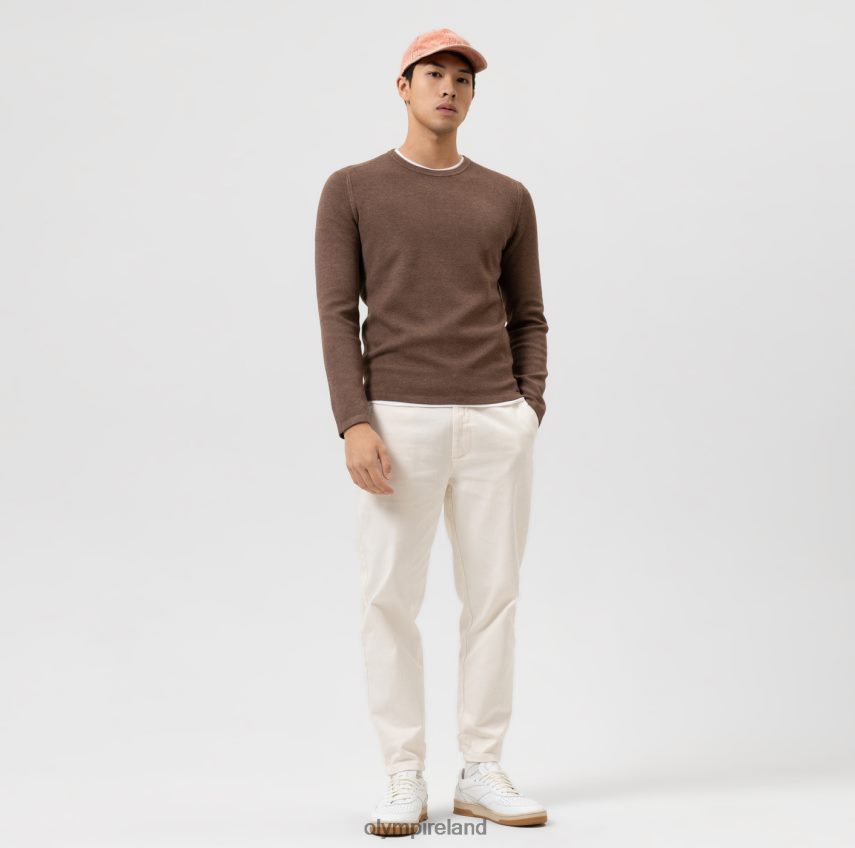 Clothing OLYMP Level Five Knitwear Body Fit, Pullover Crew Neck, Brown 24L8461760