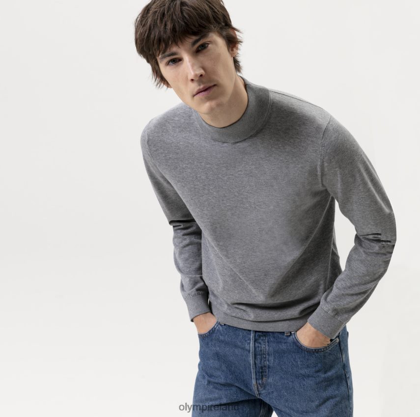 Clothing OLYMP Level Five Knitwear Body Fit, Pullover Stand-Up Collar, Silver Grey 24L8461875
