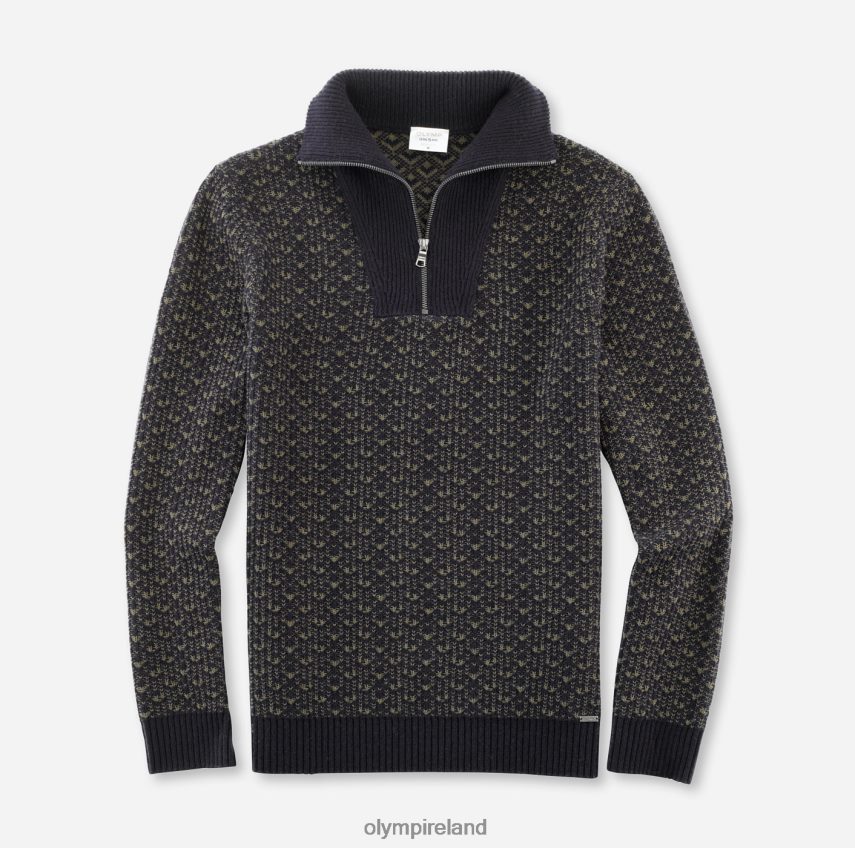 Clothing OLYMP Level Five Knitwear Body Fit, Pullover Zipper Jacket, Marine 24L8461873