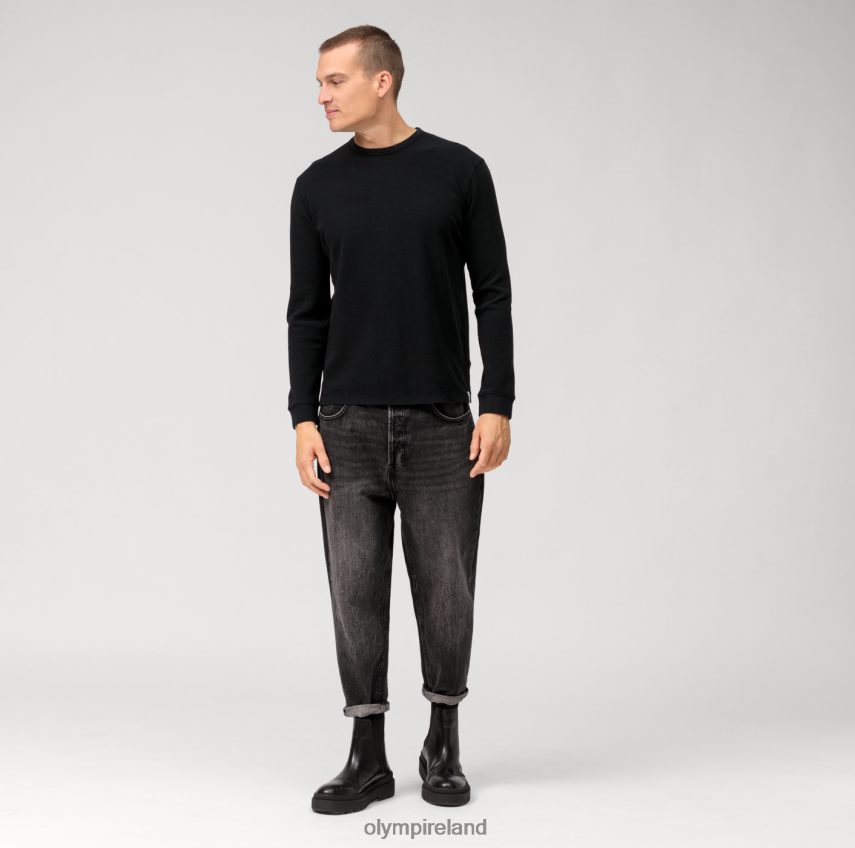 Clothing OLYMP Casual Jersey Long-Sleeved T-Shirt, Black 24L8462053