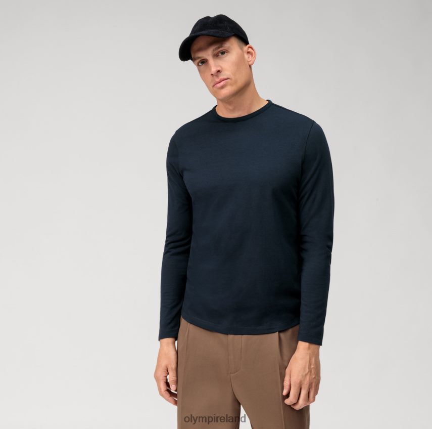 Clothing OLYMP Casual Jersey Long-Sleeved T-Shirt, Marine 24L8462033