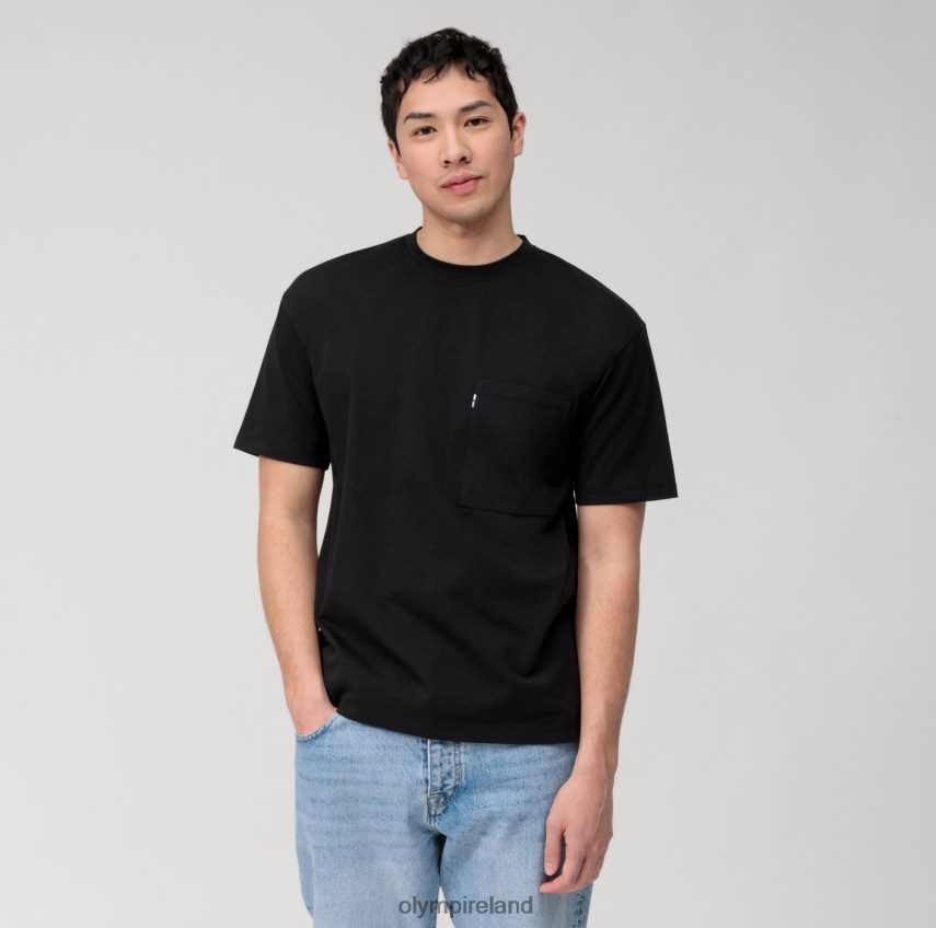 Clothing OLYMP Casual Jersey Relaxed Fit, T-Shirt, Black 24L8462039