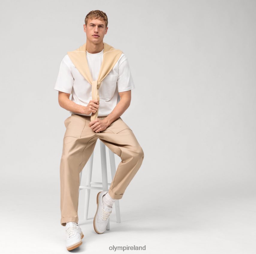 Clothing OLYMP Casual Jersey Relaxed Fit, T-Shirt, Off White 24L8462045