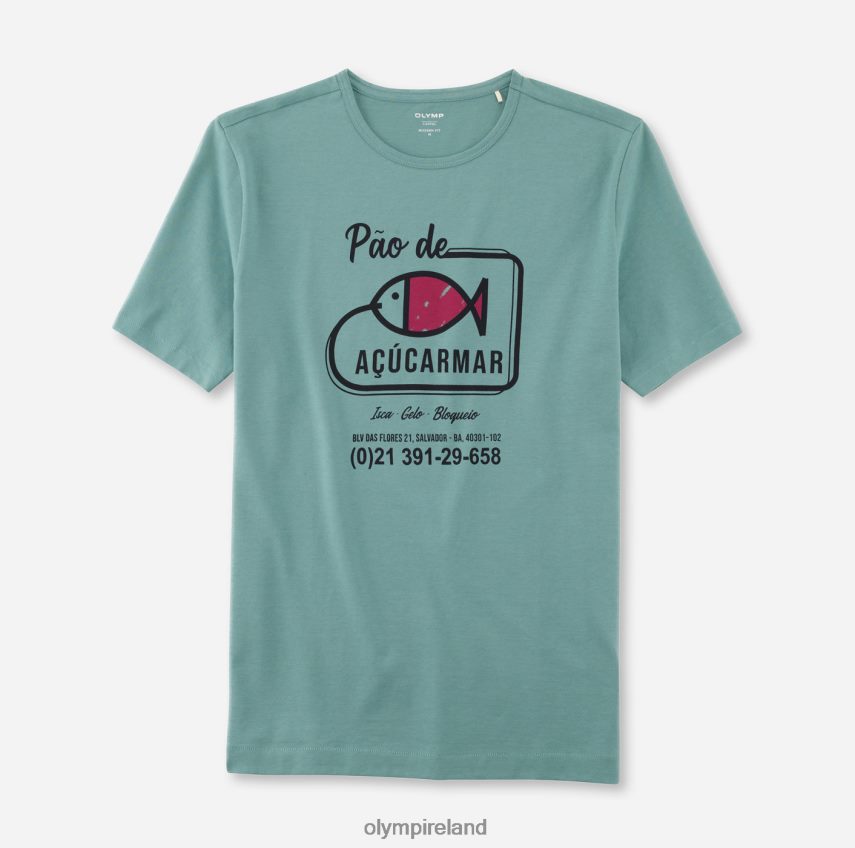 Clothing OLYMP Casual Modern Fit, T-Shirt, Crystal Green 24L8462065