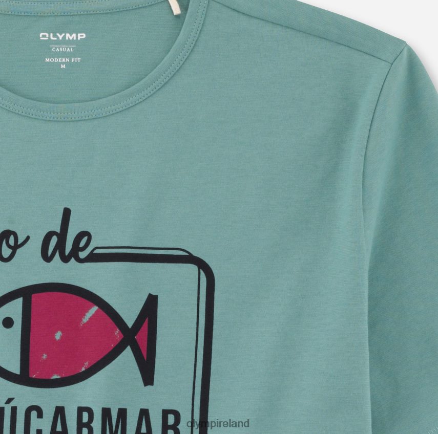 Clothing OLYMP Casual Modern Fit, T-Shirt, Crystal Green 24L8462065