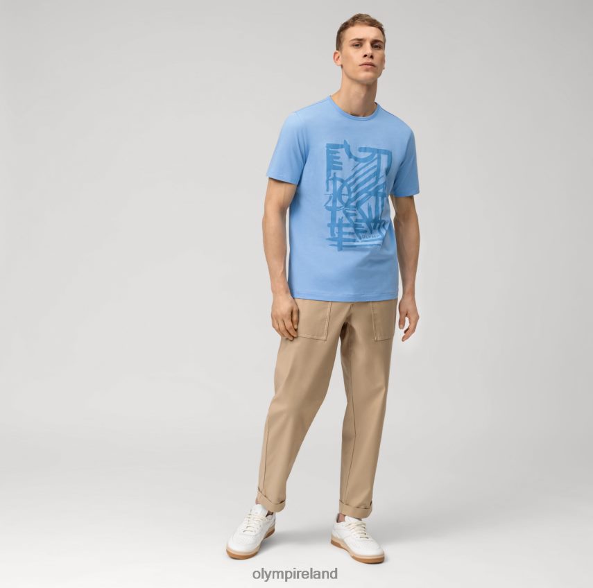 Clothing OLYMP Casual Modern Fit, T-Shirt, Light Blue 24L8462012