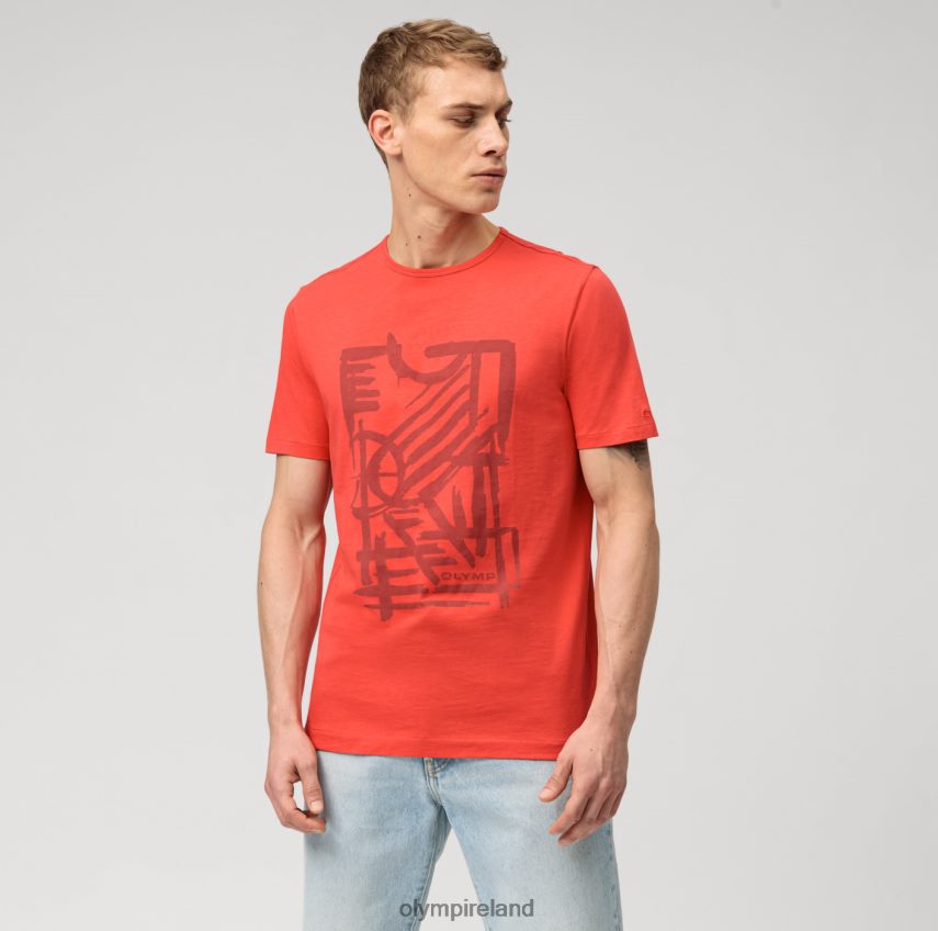 Clothing OLYMP Casual Modern Fit, T-Shirt, Red 24L8462017