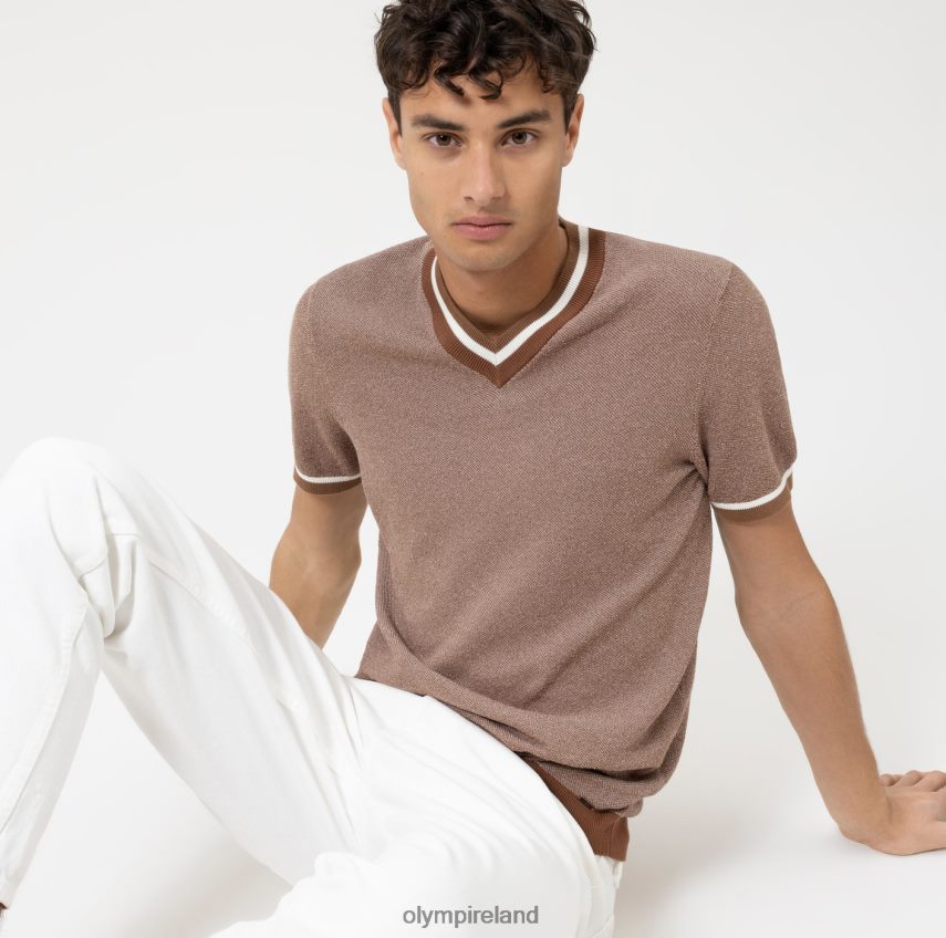 Clothing OLYMP Level Five Knitwear Body Fit, T-Shirt, Brown 24L8462023