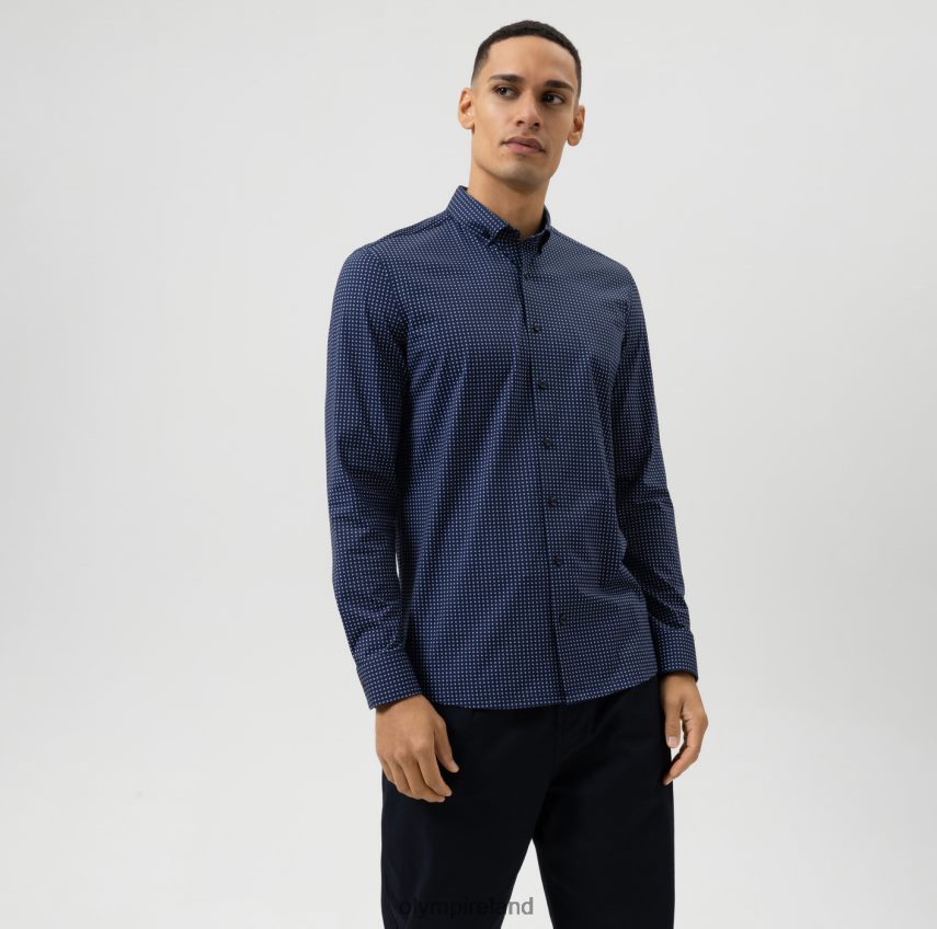 Clothing OLYMP Level Five 24/Seven Body Fit, Business Shirt, Button-Down, Bleu 24L846779