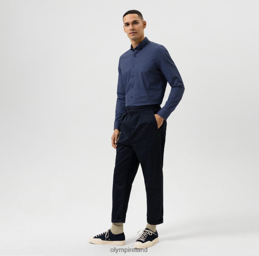 Clothing OLYMP Level Five 24/Seven Body Fit, Business Shirt, Button-Down, Bleu 24L846779