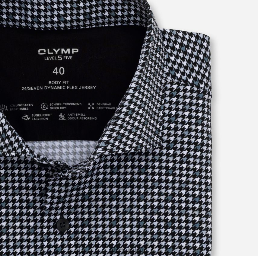 Clothing OLYMP Level Five 24/Seven Body Fit, Business Shirt, Kent, Black 24L846815
