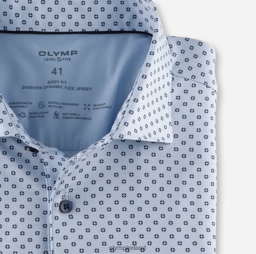 Clothing OLYMP Level Five 24/Seven Body Fit, Business Shirt, Kent, Bleu 24L846500