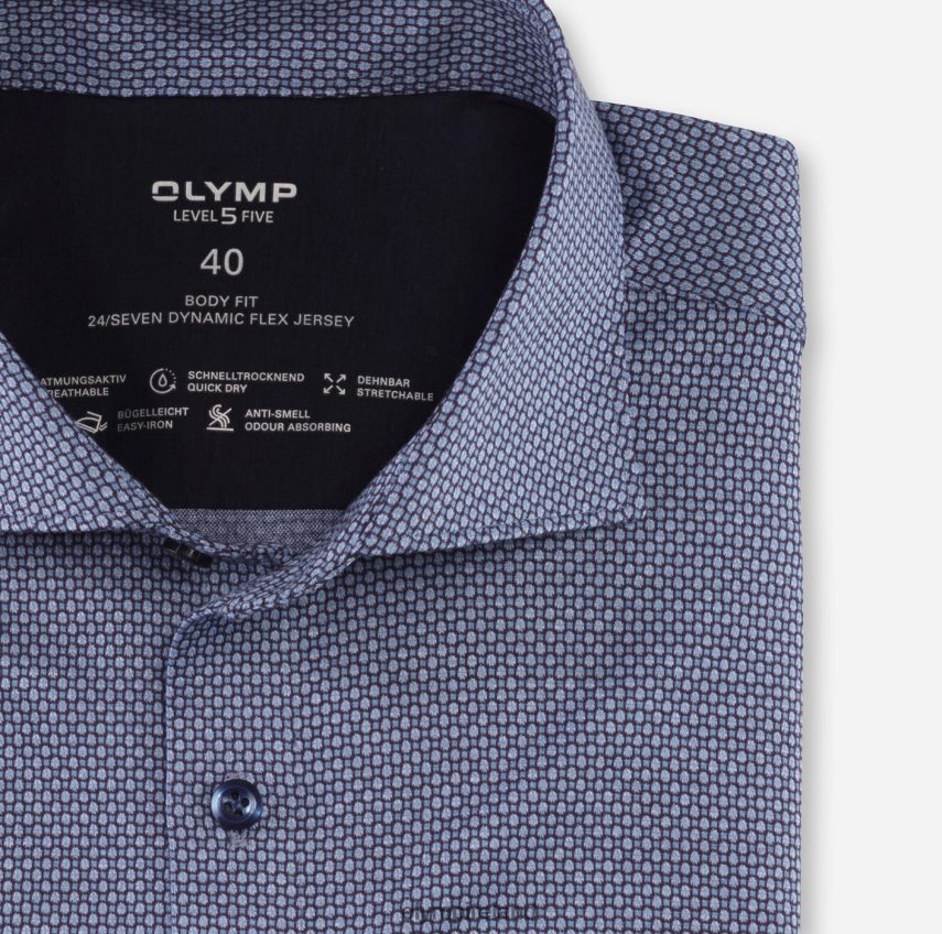 Clothing OLYMP Level Five 24/Seven Body Fit, Business Shirt, Kent, Bleu 24L846756