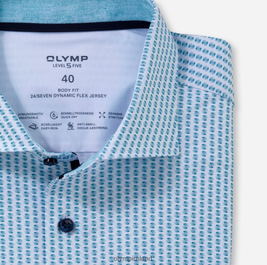 Clothing OLYMP Level Five 24/Seven Body Fit, Business Shirt, Kent, Emerald 24L846608