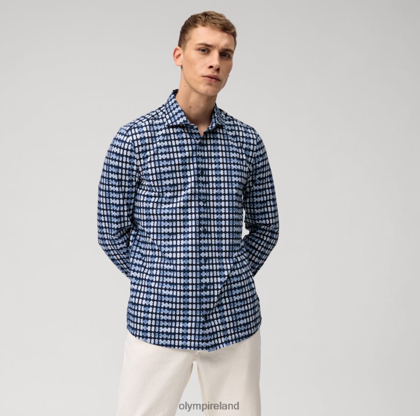 Clothing OLYMP Level Five 24/Seven Body Fit, Business Shirt, Kent, Marine 24L846454