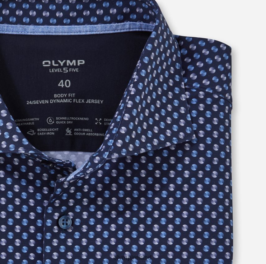 Clothing OLYMP Level Five 24/Seven Body Fit, Business Shirt, Kent, Marine 24L846502