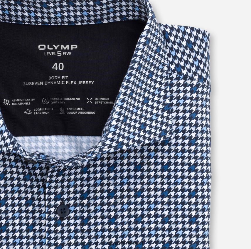 Clothing OLYMP Level Five 24/Seven Body Fit, Business Shirt, Kent, Marine 24L846819