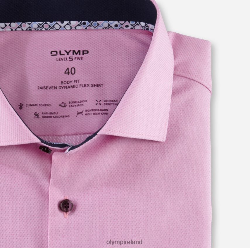 Clothing OLYMP Level Five 24/Seven Body Fit, Business Shirt, Kent, Pink 24L846669